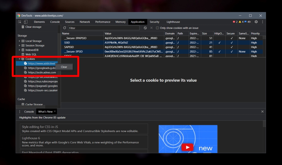 How to clear site data in Chrome on Windows 10