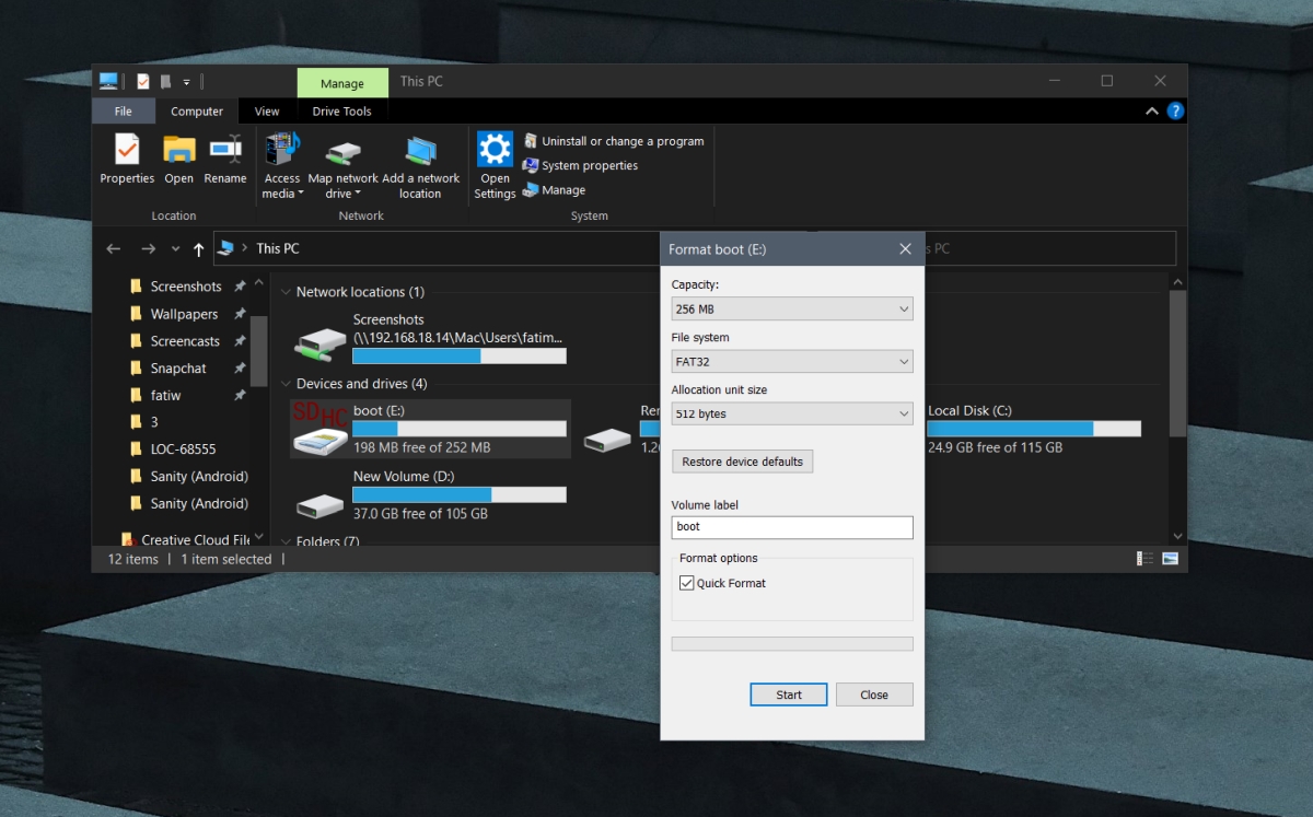 format micro sd card windows 11
