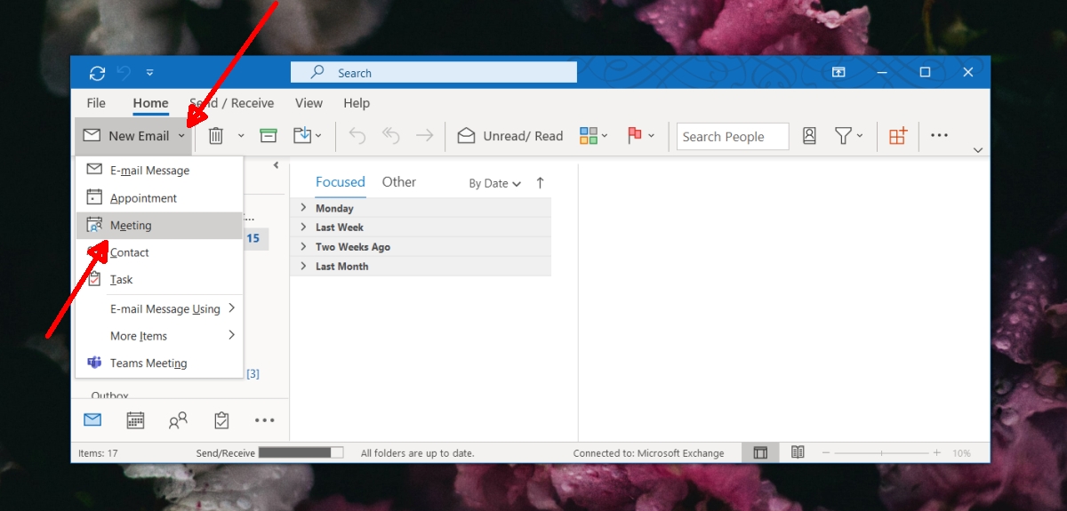 how to send meeting invite for leave in outlook