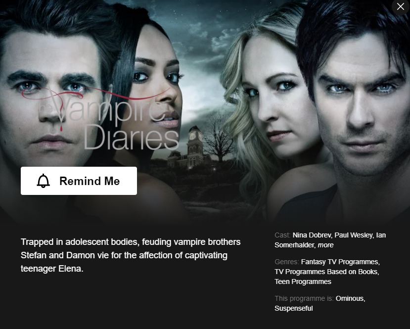 The Vampire Diaries tem previsão para sair da Netflix