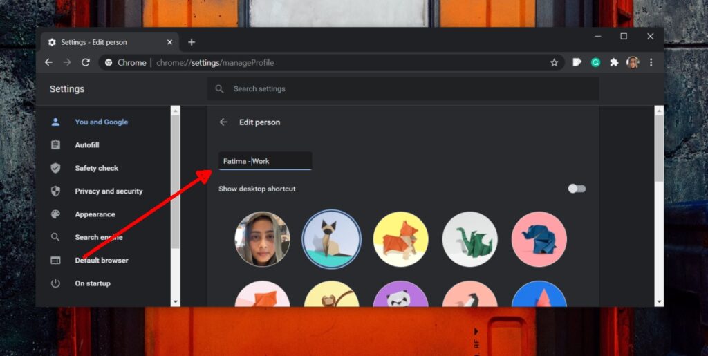 how to change email in chrome profile
