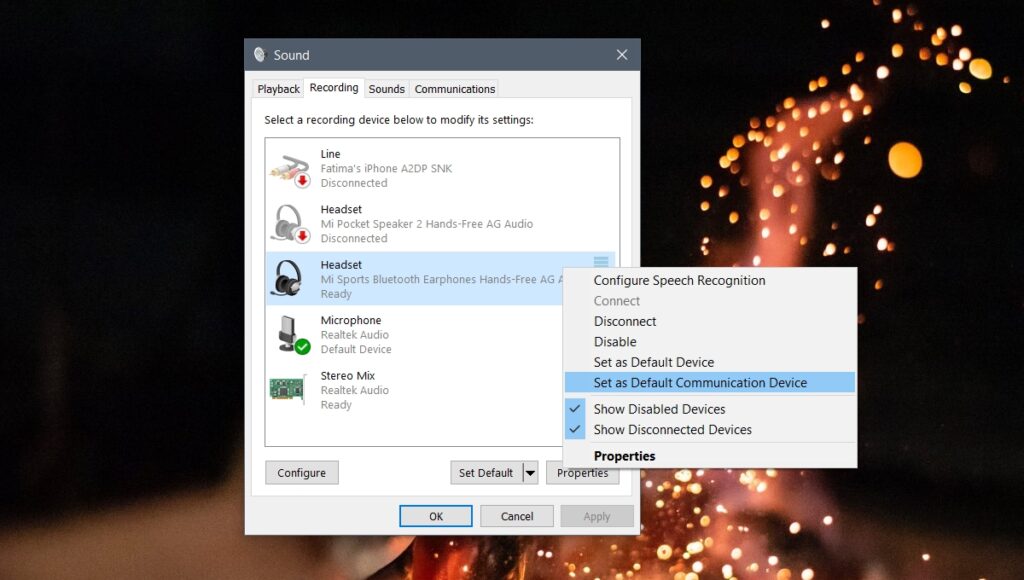 bluetooth headset mic not detected windows 10