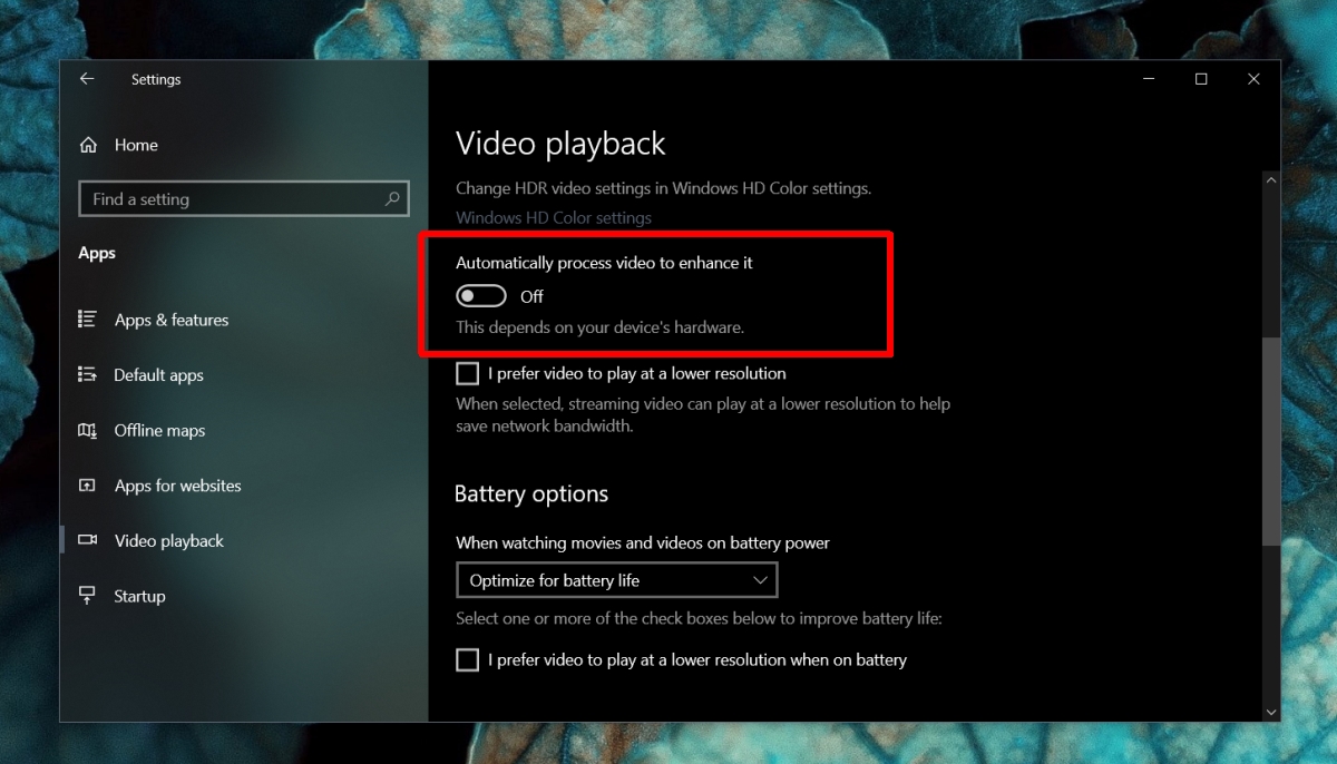 How to disable effects in Movies & TV on Windows 10
