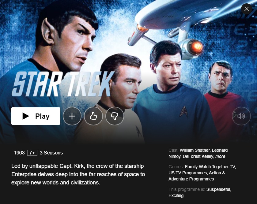 is star trek no longer on netflix