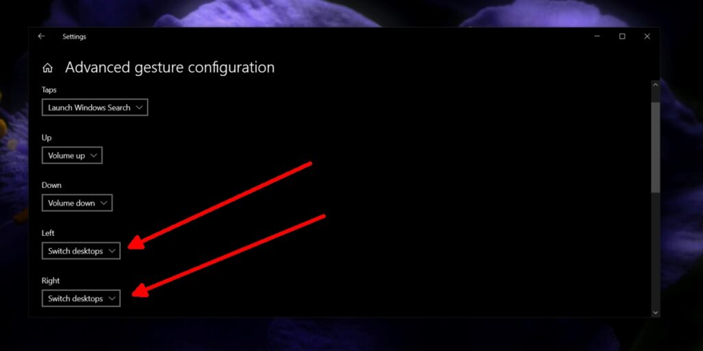How to switch between virtual desktops with gestures on Windows 10