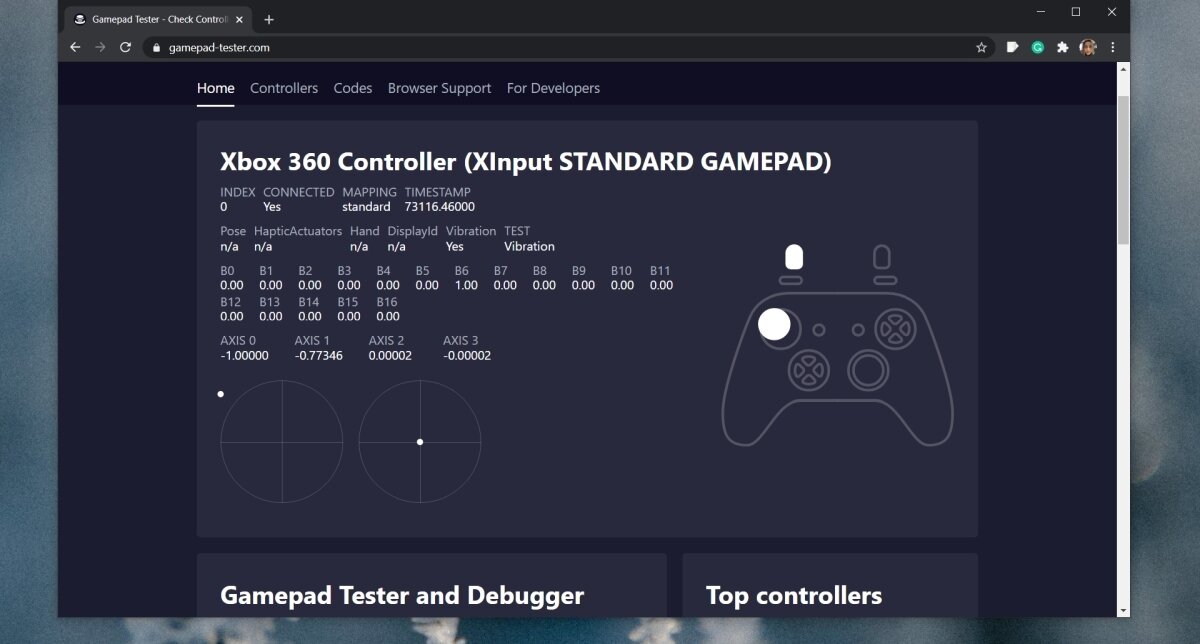 How to test a game controller input Windows 10