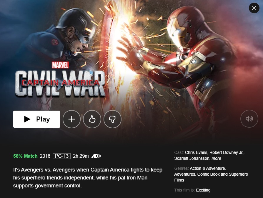 Captain america civil war streaming netflix deals