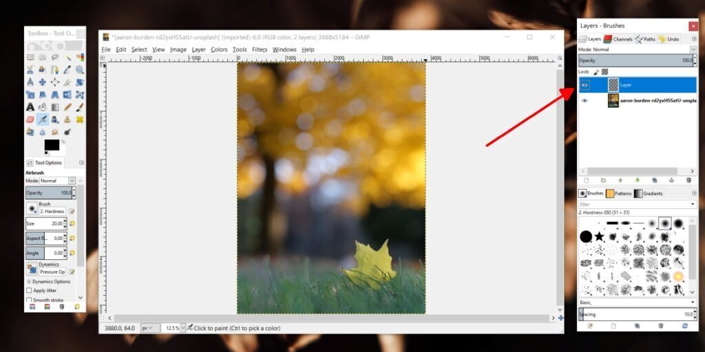 How To Fix The GIMP Eraser Not Working