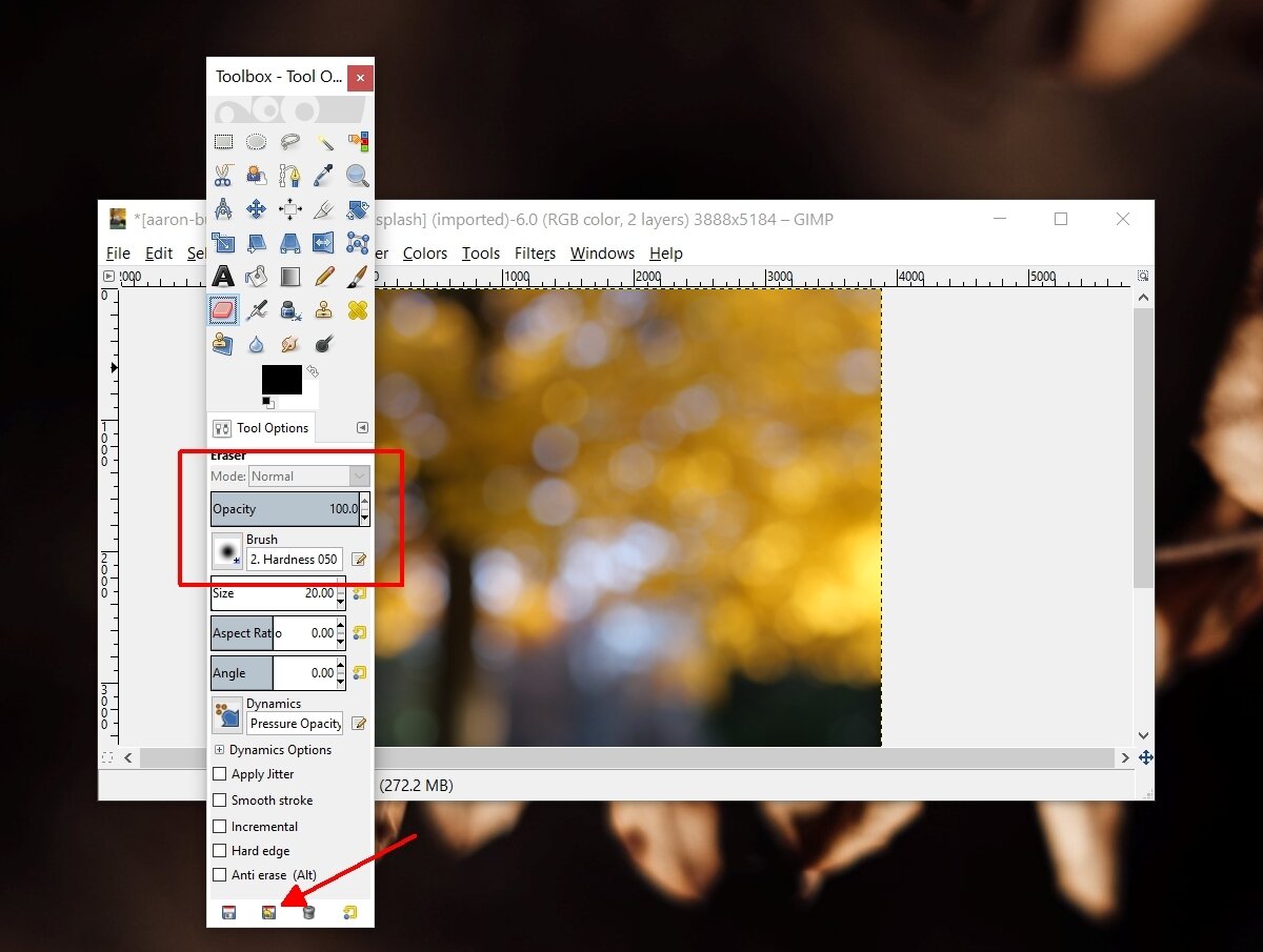 How To Fix The GIMP Eraser Not Working