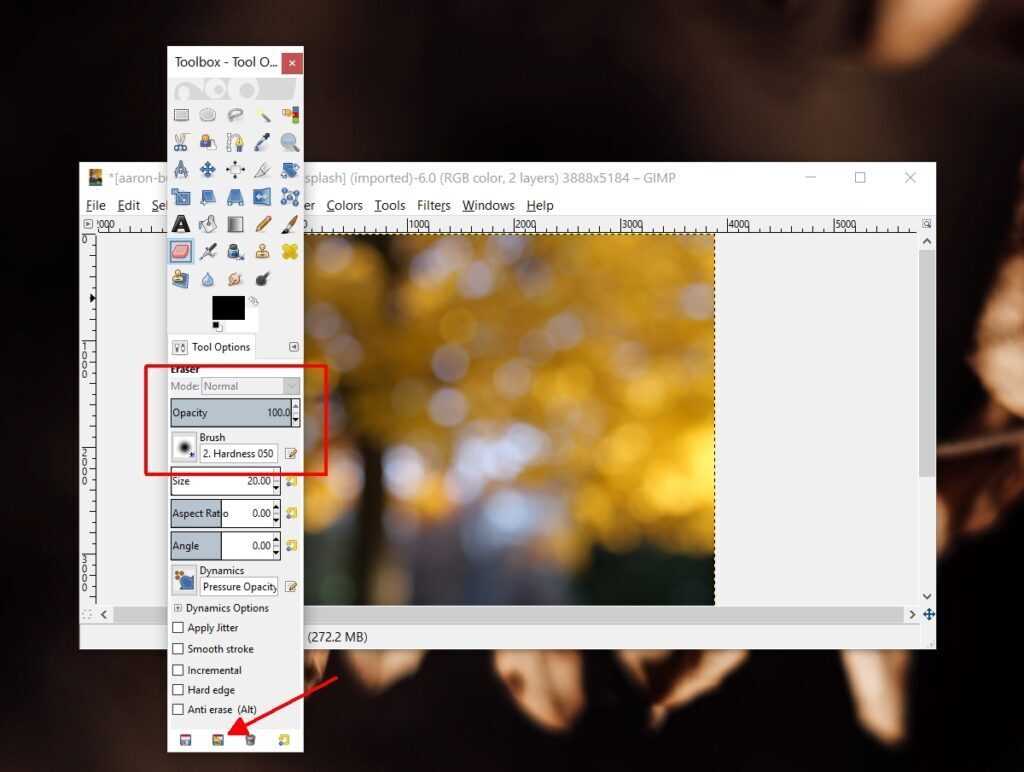 How To Fix The GIMP Eraser Not Working