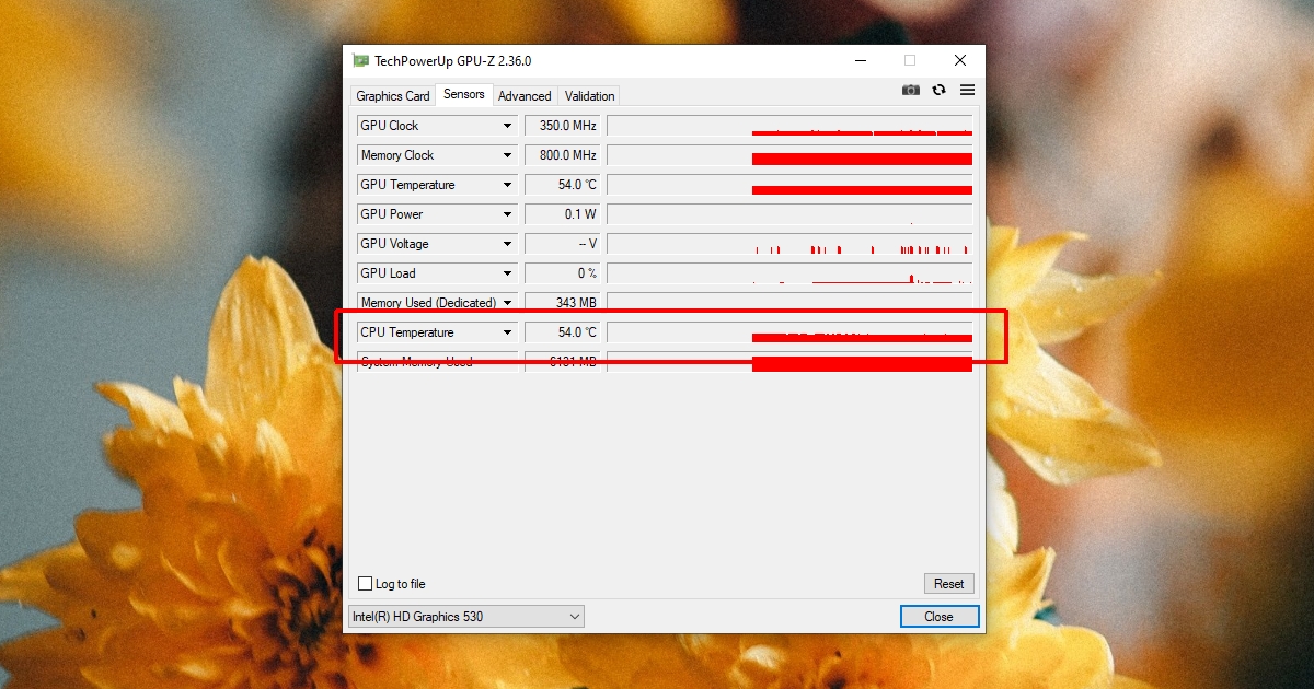 does cpu z show temperature