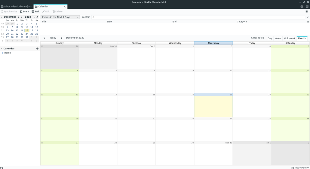 How To Use The New Thunderbird Built in Calendar On Linux