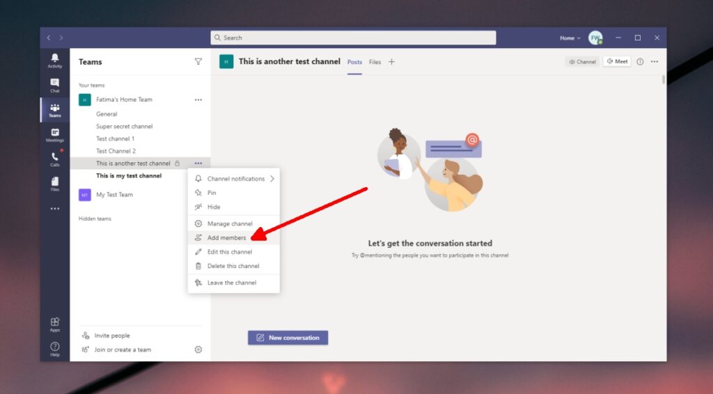 How to create Microsoft Teams channels