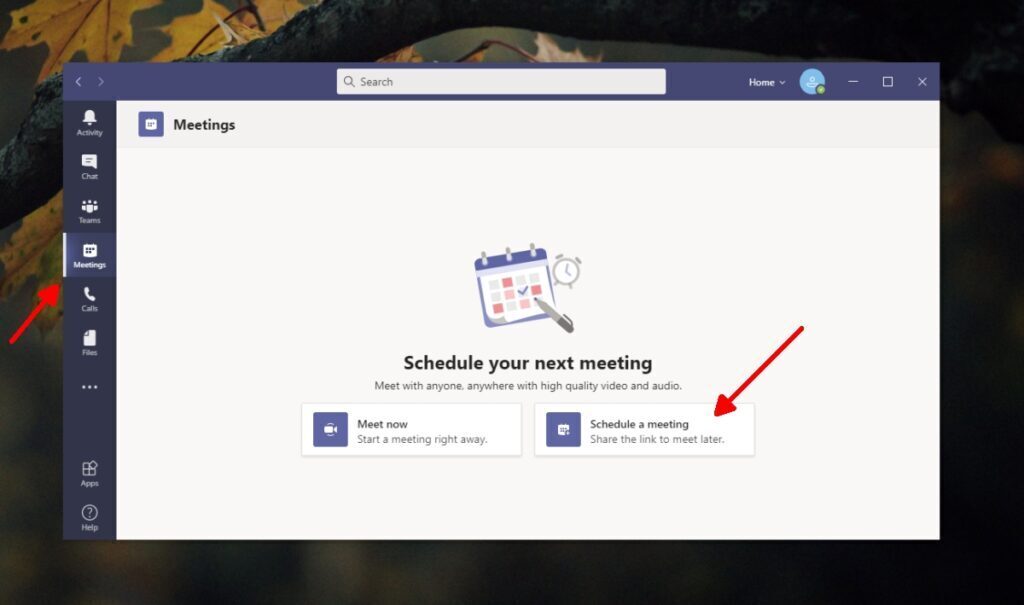 How to schedule a meeting in Microsoft Teams