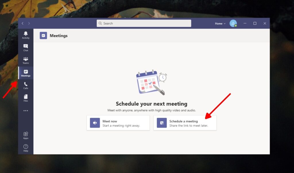 How to schedule a meeting in Microsoft Teams