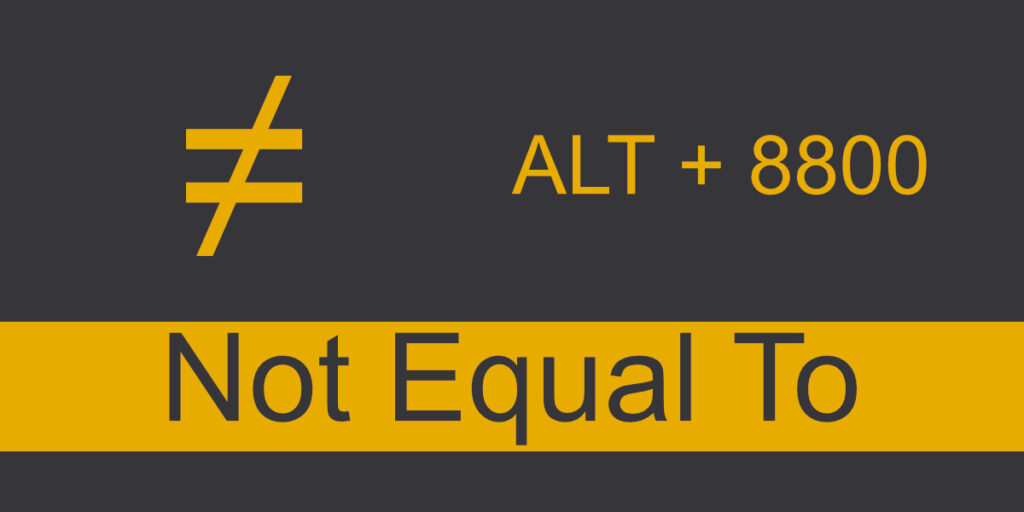 word does not equal symbol word does not equal symbol