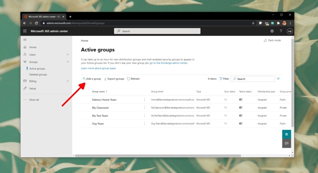 How to set up a Team with Microsoft Teams groups