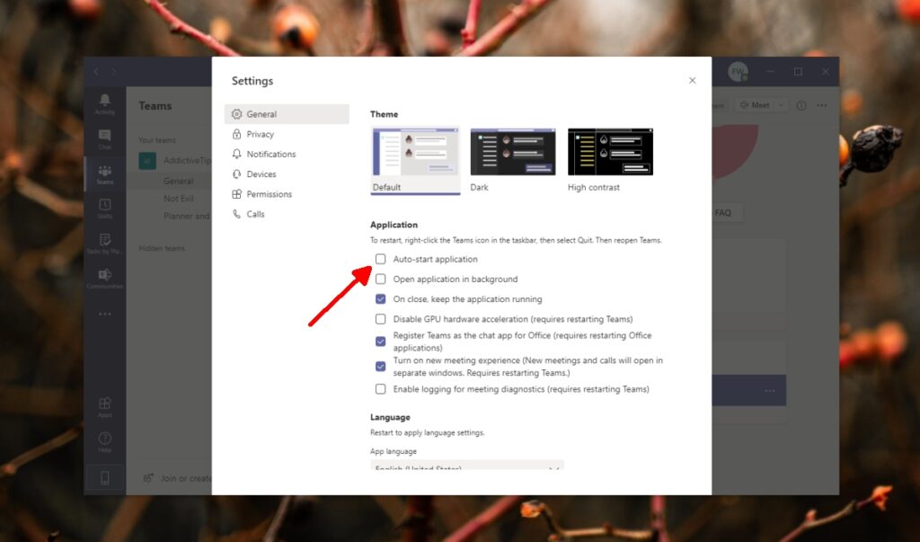 How to disable microsoft teams on startup for team member