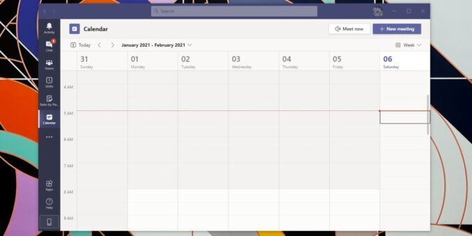 Microsoft Teams calendar