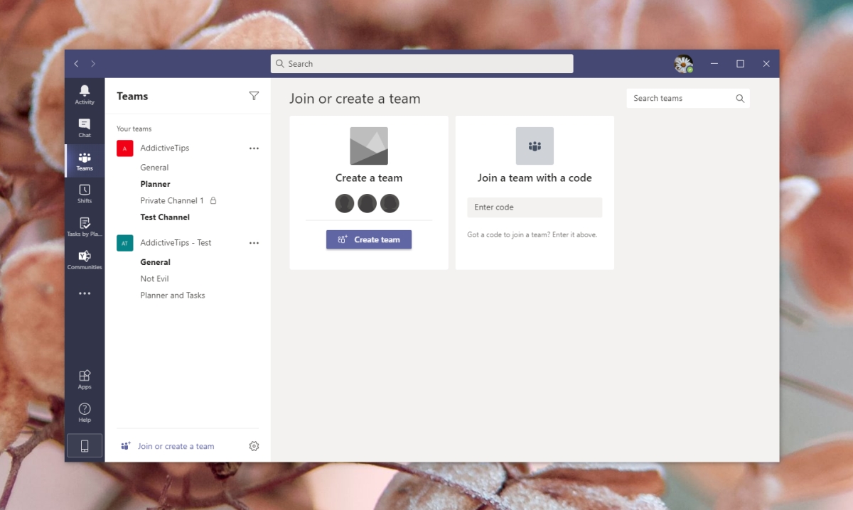 how to create a team code in microsoft teams