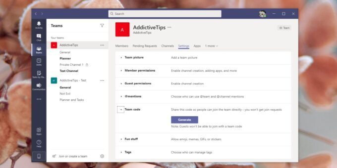Microsoft Teams code