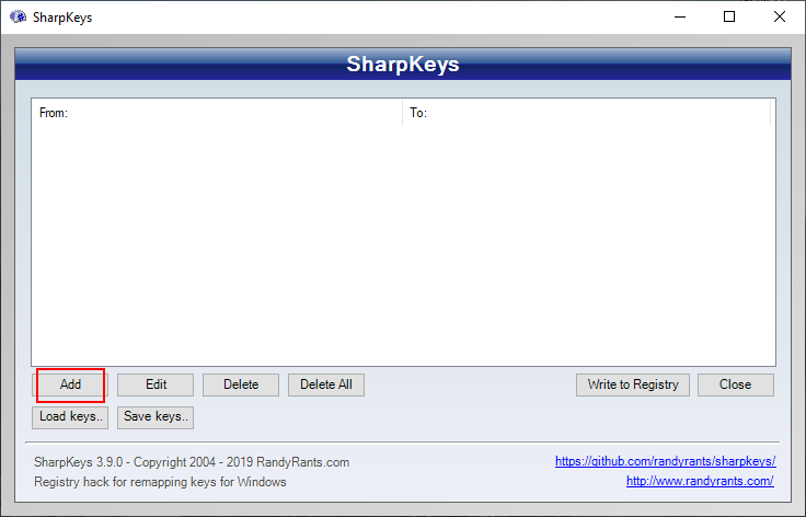 SharpKeys Download and Install for Windows 10