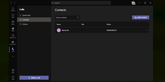 Microsoft Teams Contacts
