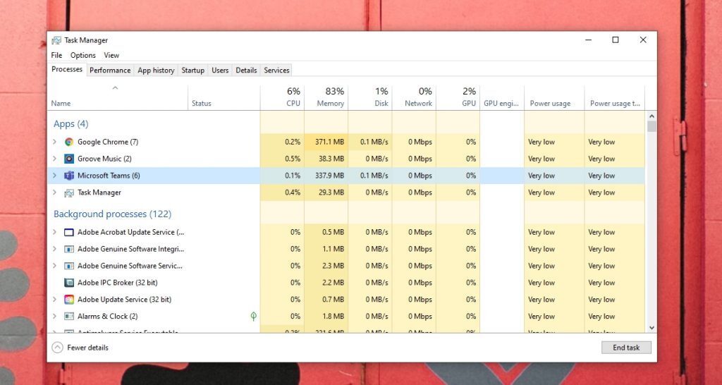 How to manage Microsoft Teams memory usage