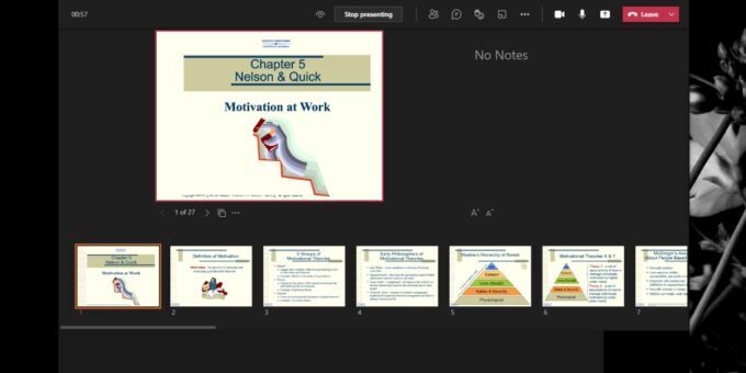 Microsoft Teams presentation mode