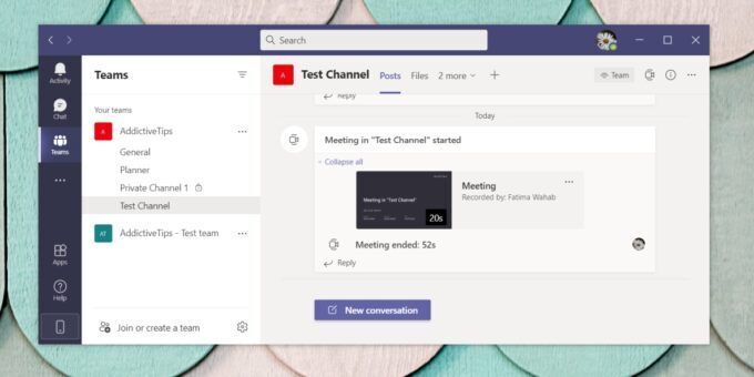Microsoft Teams recording location