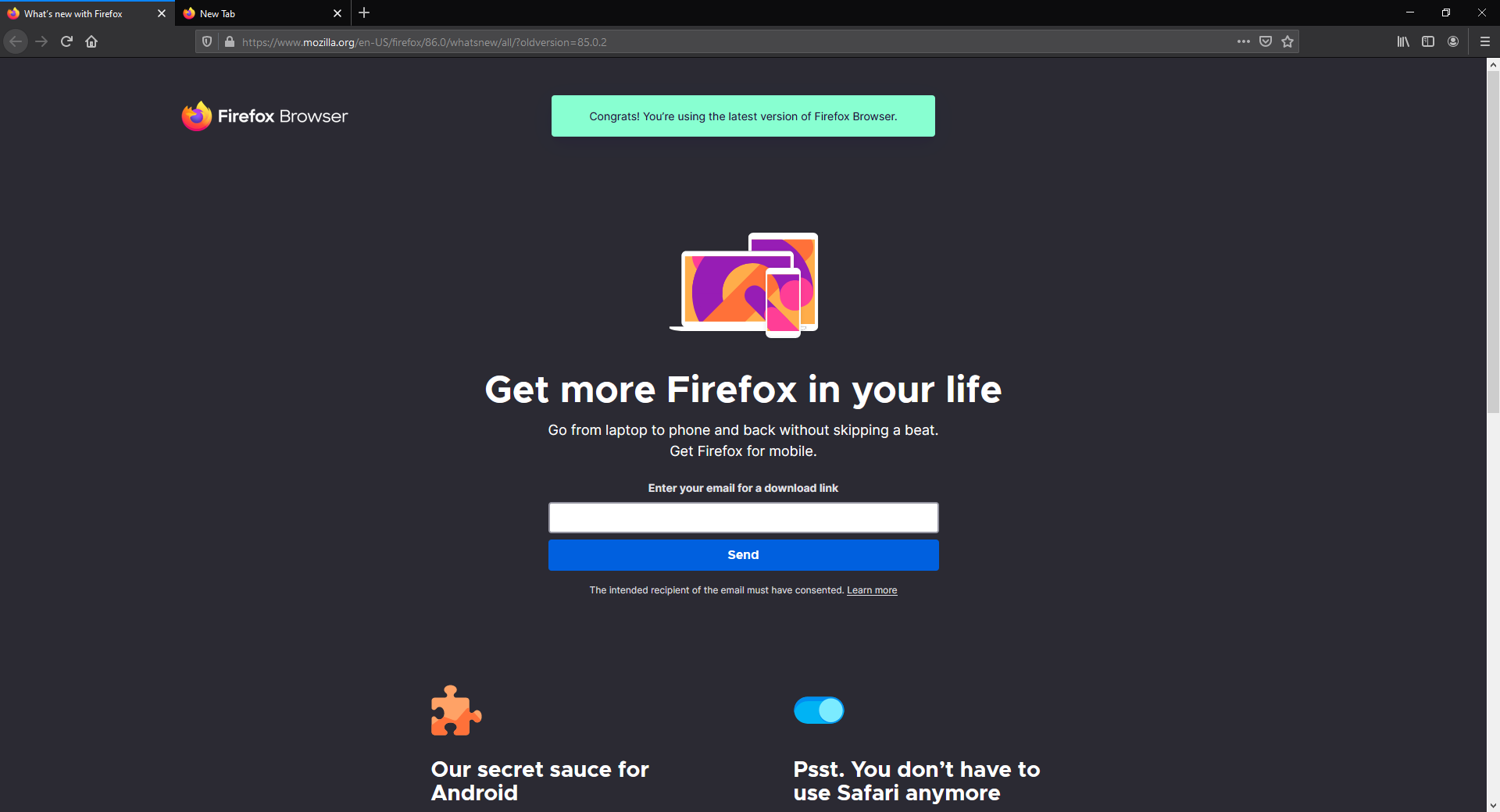firefox refresh page javascript