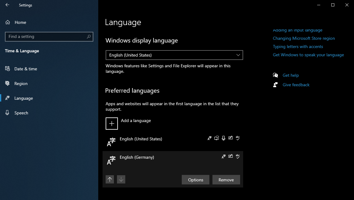 Change keyboard layout on windows 10 add switch and remove layouts 