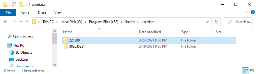 Steam arată cum să deschideți un folder ID de aplicație
