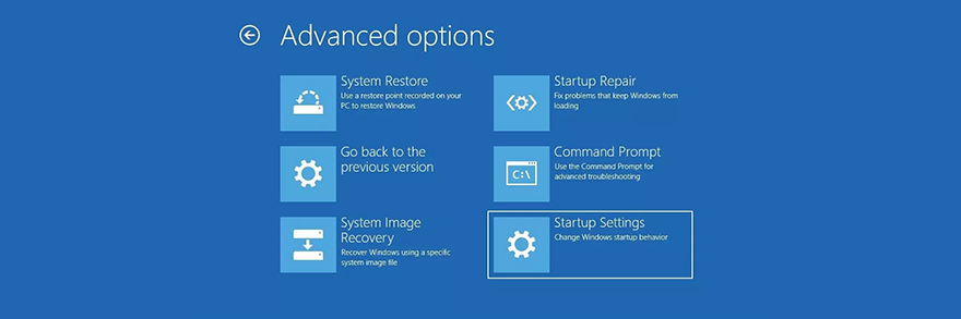 Windows 10 advanced startup options