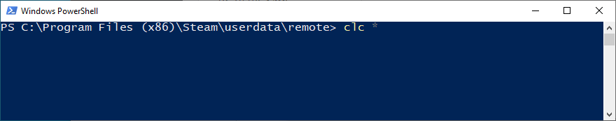 Windows PowerShell shows CLC