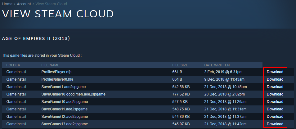 come scaricare Steam Cloud file