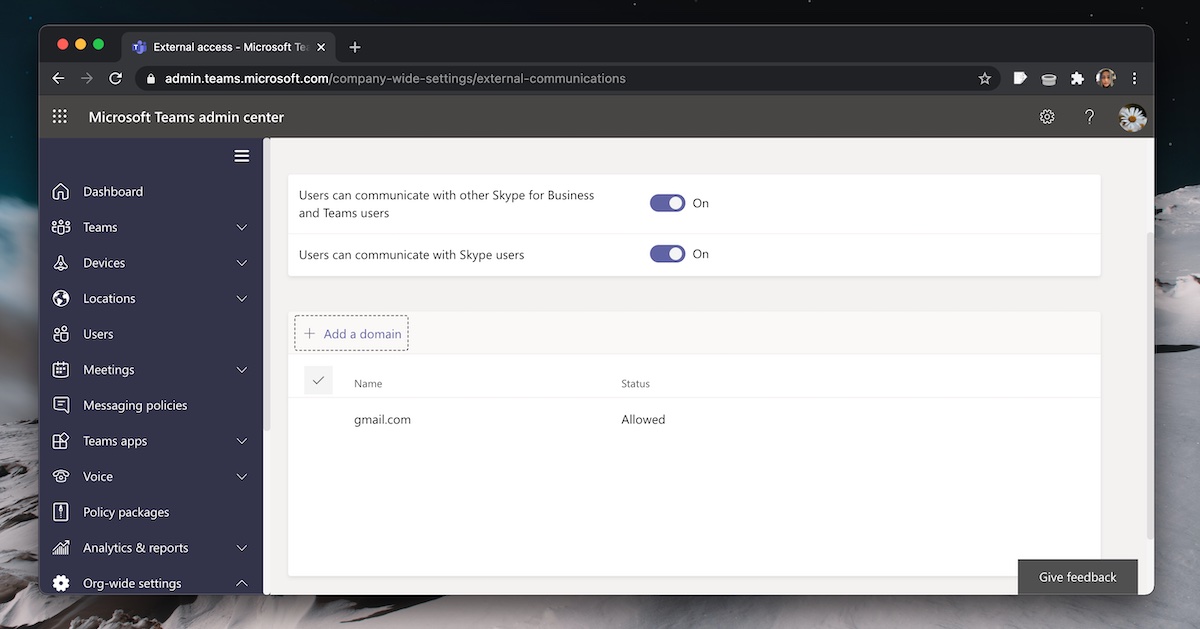 how to set up a teams call with external users