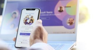 microsoft teams phone image and laptop