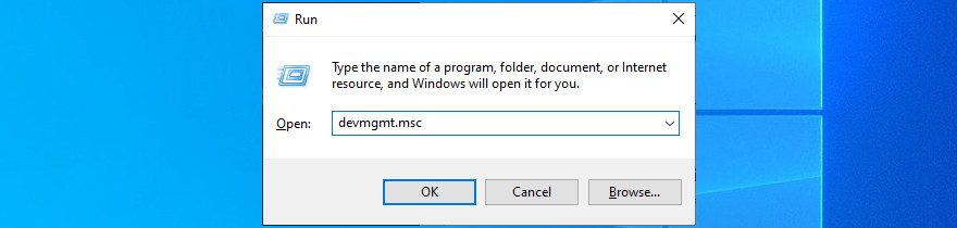 Windows 10 shows how to run run devmgmt.msc
