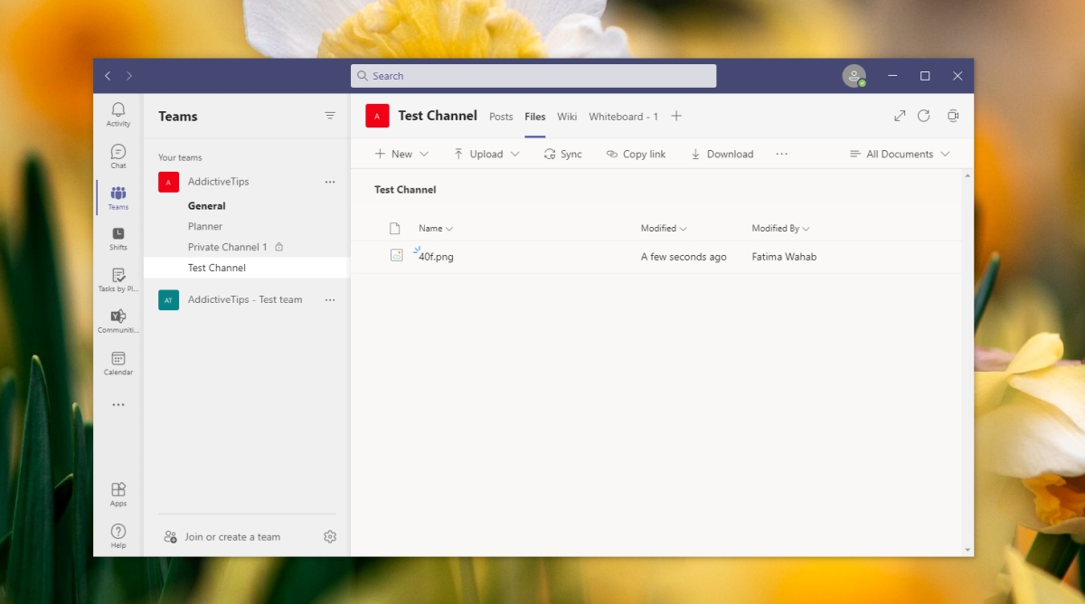 загружать файлы в Microsoft Teams