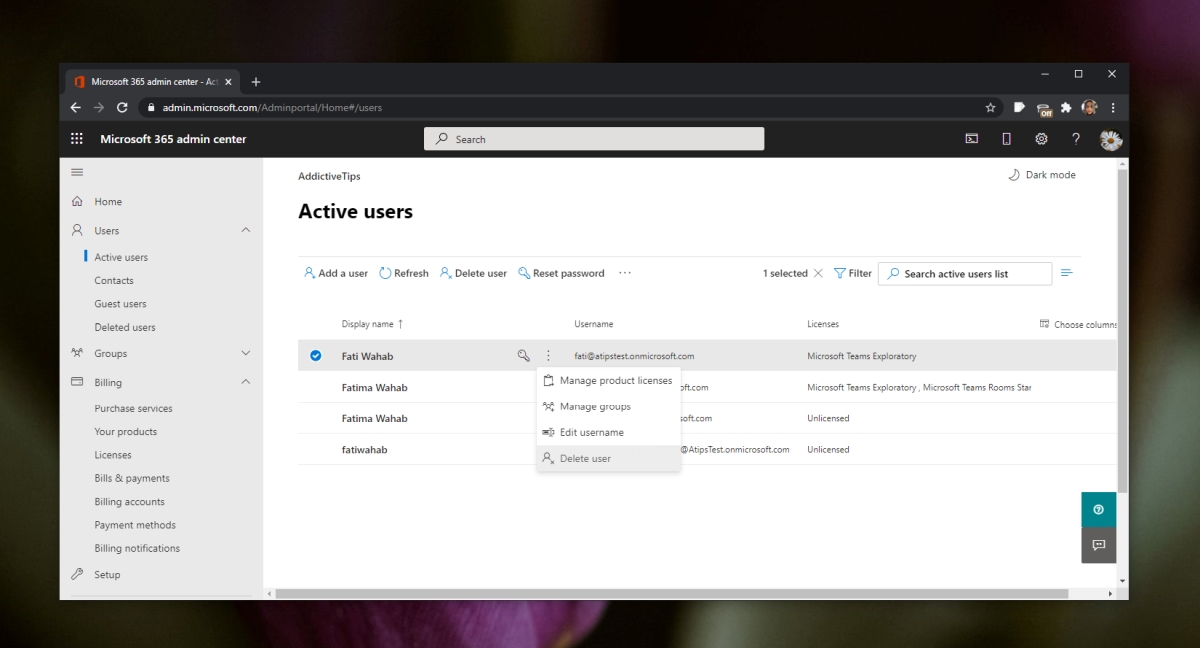 How to delete microsoft teams account