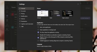Microsoft Teams settings