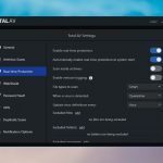 The Real-time protection configuration screen of TotalAV