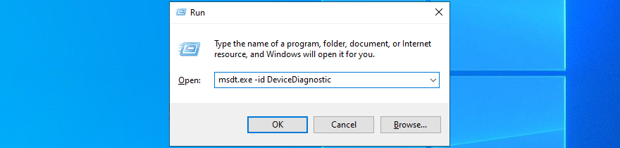 Windows run msdt Device Diagnostic