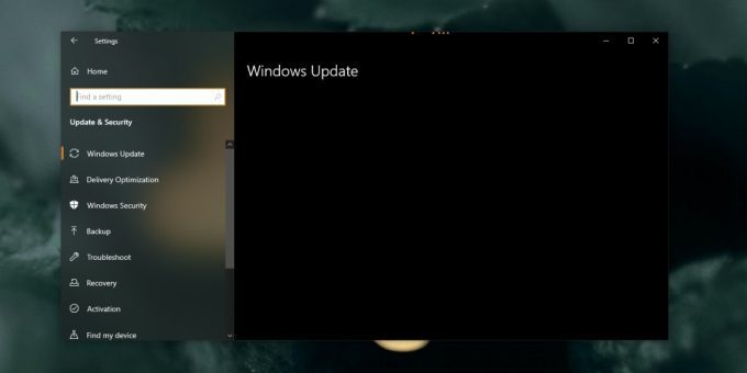 Windows update & security tab not loading