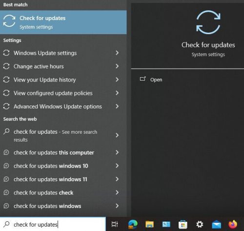Windows check for updates