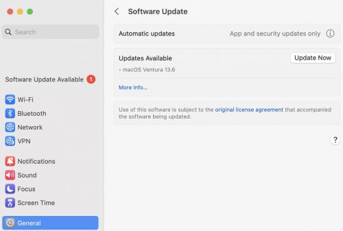 Mac software update