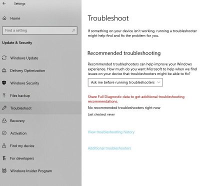 Windows troubleshooters