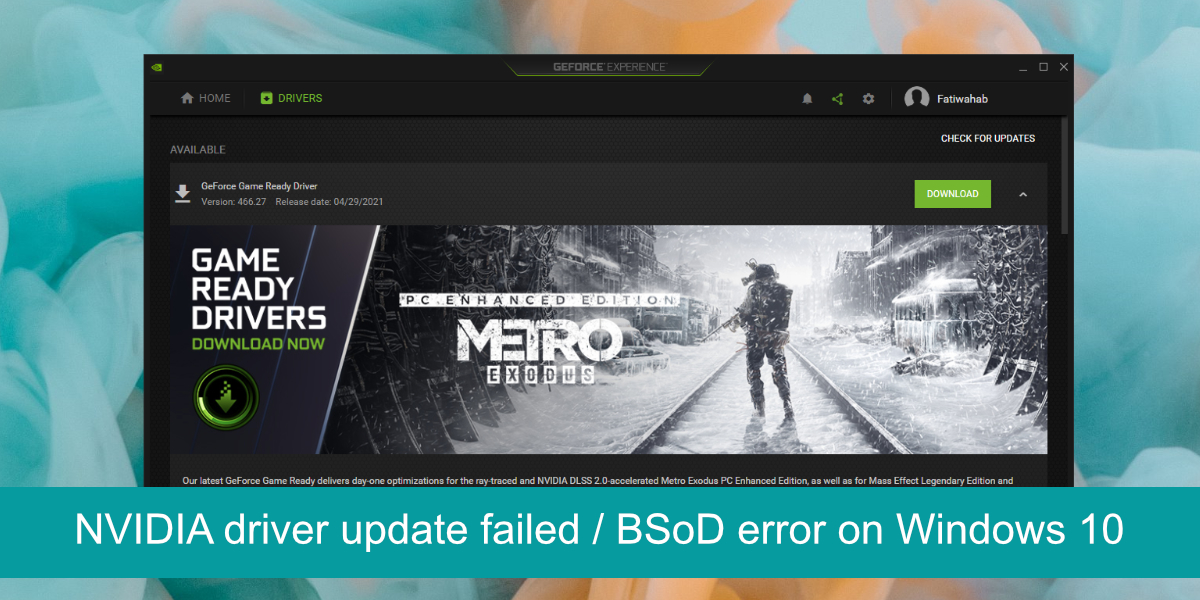 indendørs sne Megalopolis NVIDIA Driver Update Failed: Blue Screen Error While Installing NVIDIA  Drivers? (FIXED)
