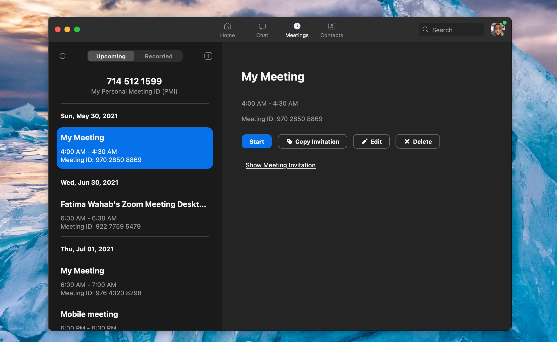 Start a Zoom meeting as host Desktop